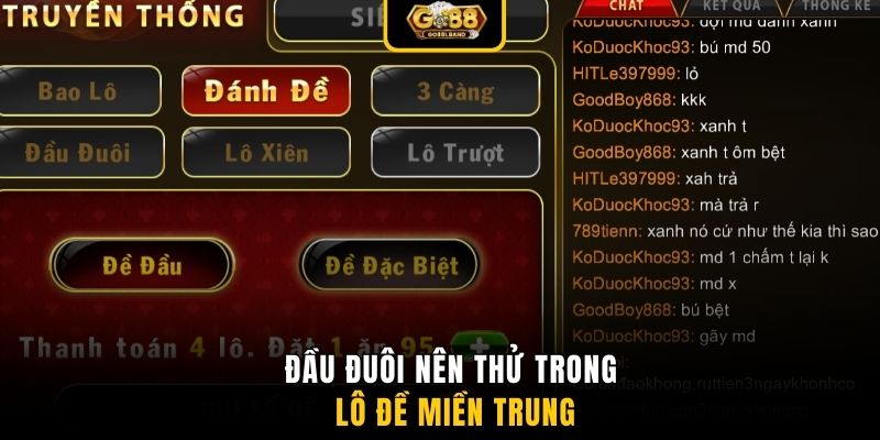 Đầu đuôi nên thử trong lô đề miền Trung