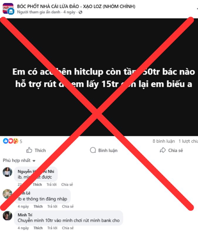 Hitclub bị tài khoản ẩn danh tố lừa đảo